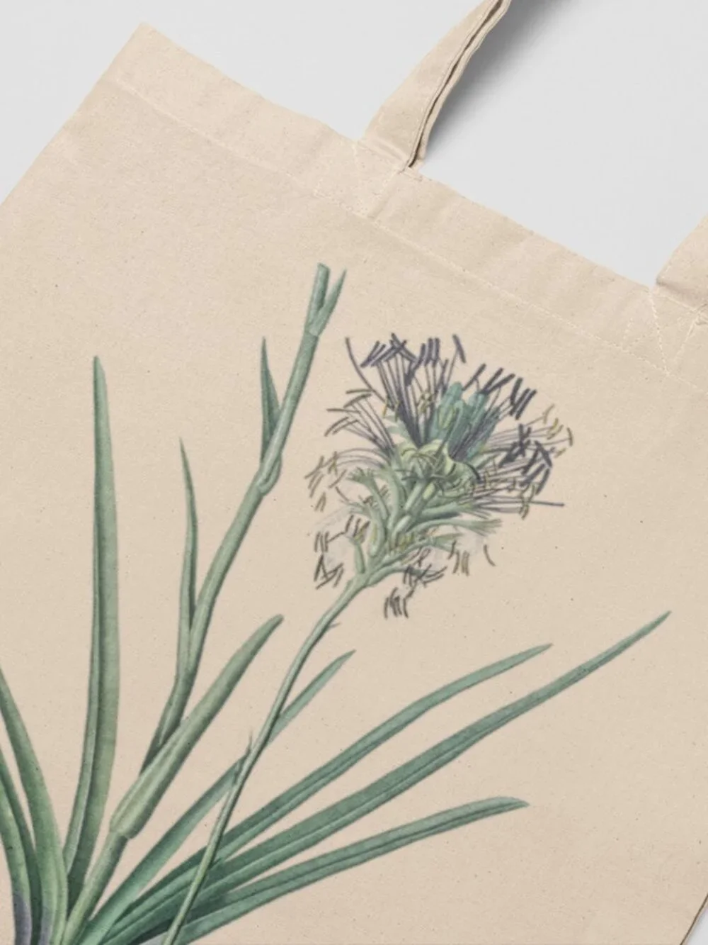 Spiked Agave Vintage Floral Print Graphic Canvas Tote Bag